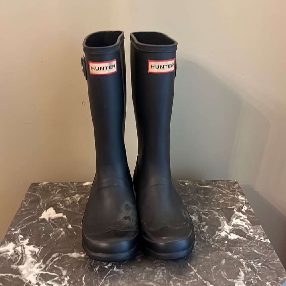 Hunter Kids Rain Boot - Matte Black - Girls 4/Boys 3